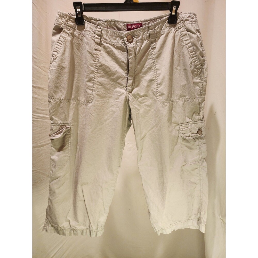 Merona Tan Capri Cargo Pants Fit 4 Lightweight Thin Cotton Women 14